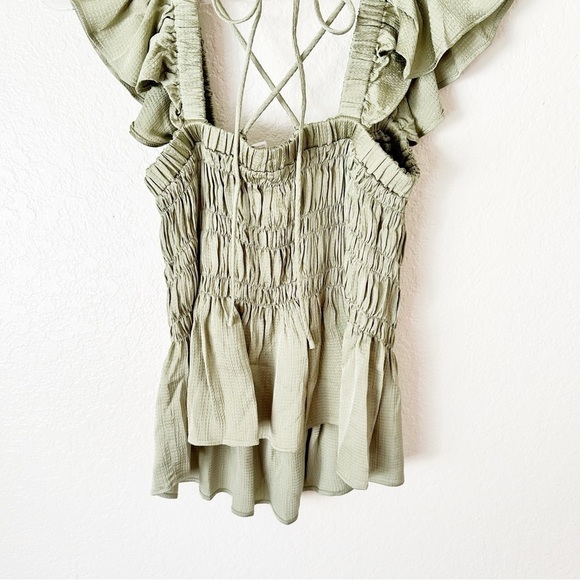 NEW Ted Baker Alovia Smocked Top With Lace Up Back size 2 med - Picture 13 of 14